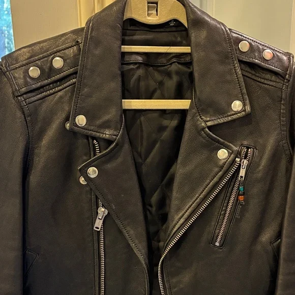 BLK DNM Black Leather Biker Jacket - Picture 3 of 8